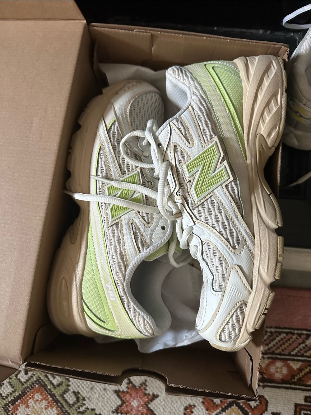 New Balance 740 Dry Lime - White & Lime Athletic Sneakers